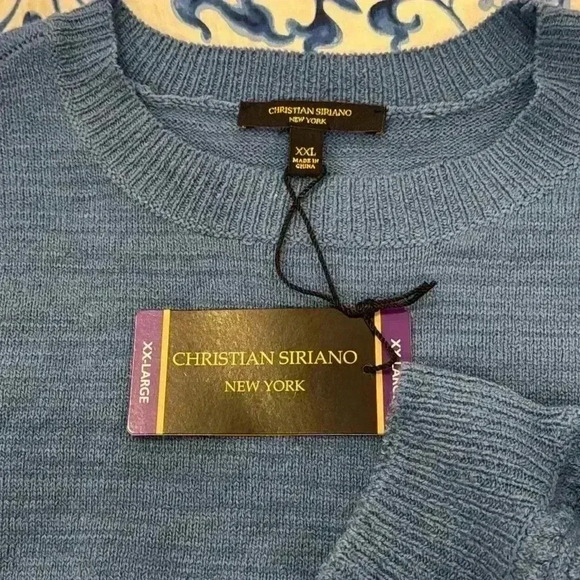 Christian Siriano New York size XXL long sleeve blue pointelle sweater, … - Picture 4 of 10